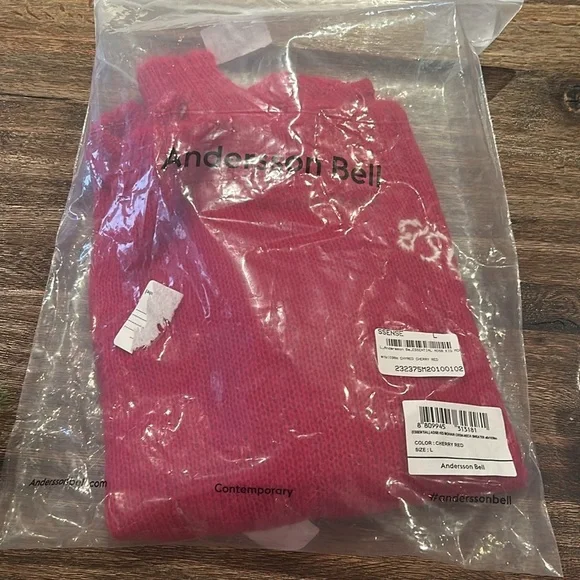 NEW ANDERSSON BELL large cherry red crew neck sweater